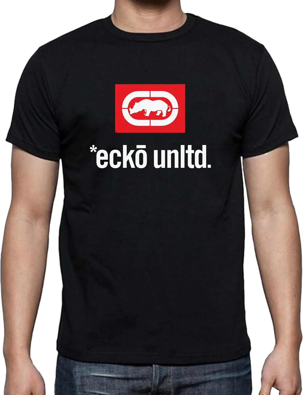 *Ecko* Unltd. Men's Graphic Logo T-Shirt, Black, Cotton, Crew Neck,1972