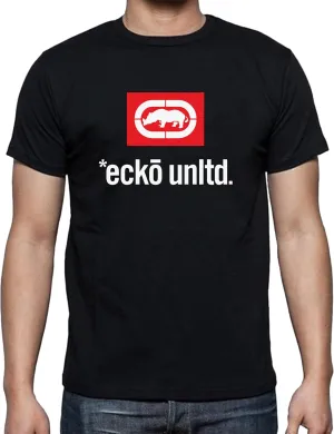 *Ecko* Unltd. Men's Graphic Logo T-Shirt, Black, Cotton, Crew Neck,1972