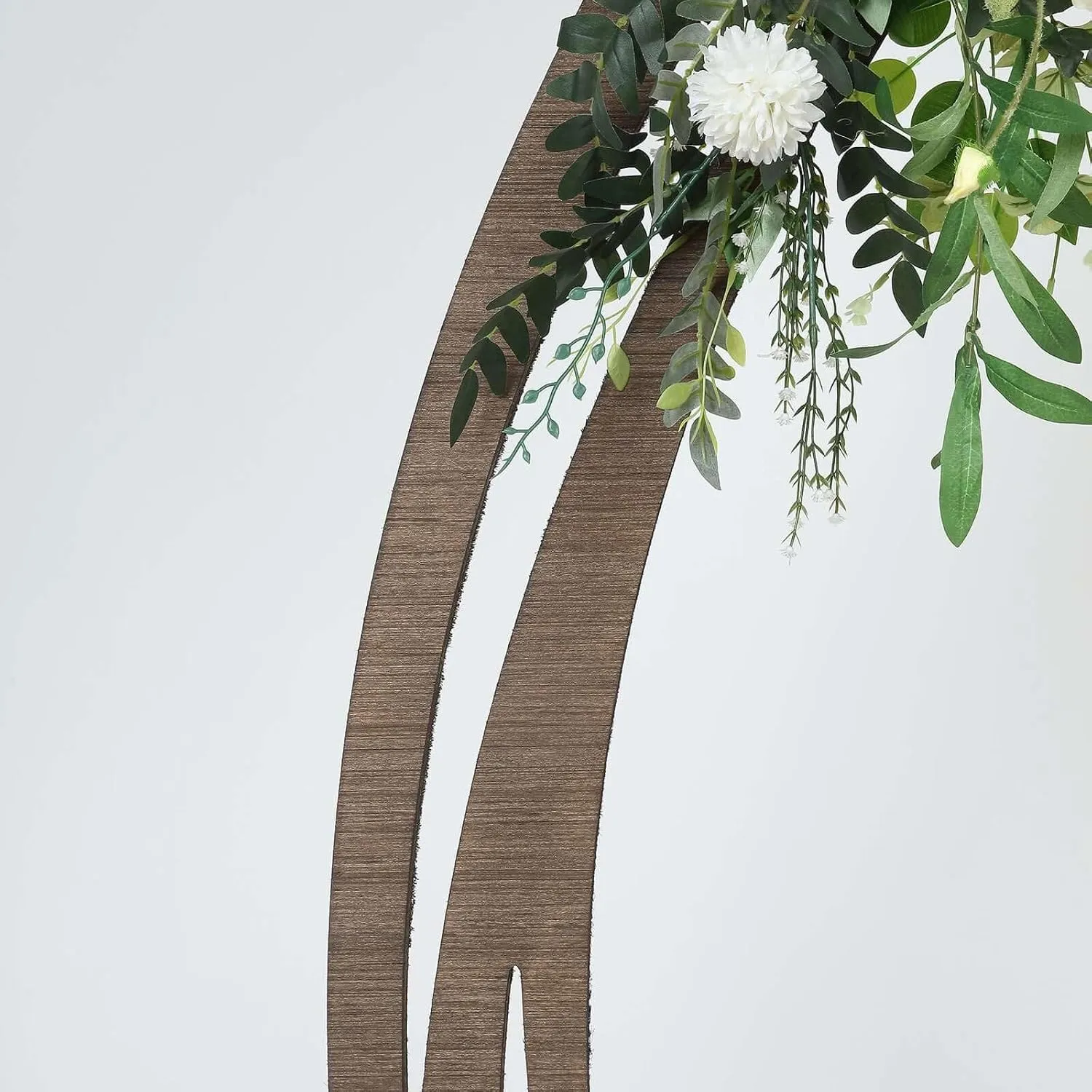Efavormart 8ft Natural Brown Wood DIY Round Wedding Arch Backdrop Stand, Rustic Photo Backdrop Stand