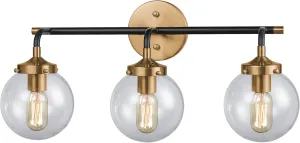 Elk Home Boudreaux Vanity Light - 3-Light in Matte Black Finish, with Clear Glass, Modern/Contemporary Style…