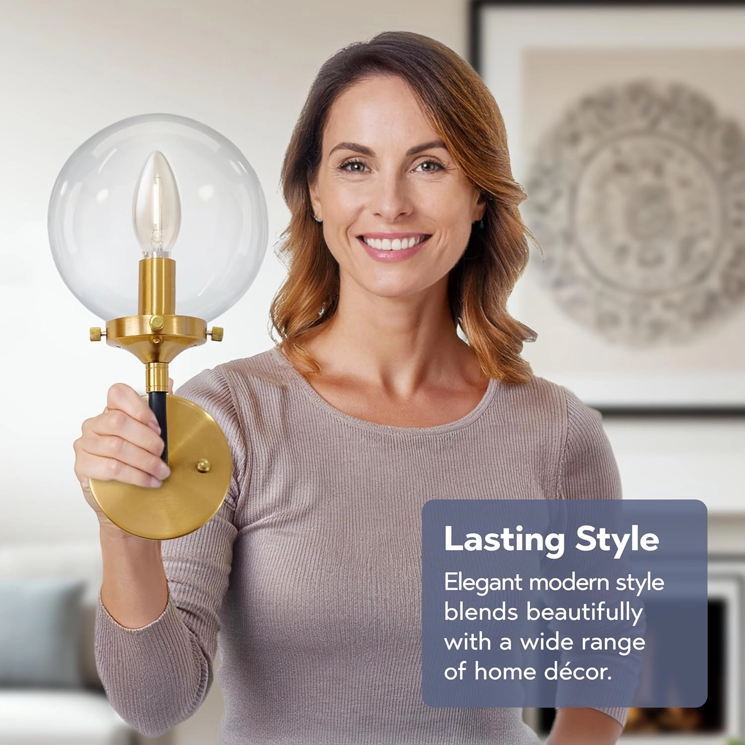 Elk Home Boudreaux 1-Light Sconce - in Antique Gold Finish, with Clear Glass, Modern/Contemporary Style…