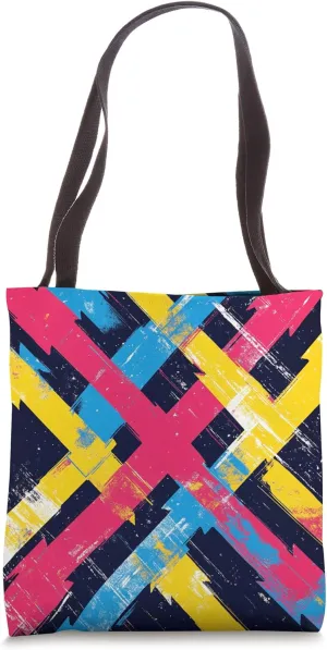 Energetic Abstract Colorful X Pattern for Art Lovers Tote Bag