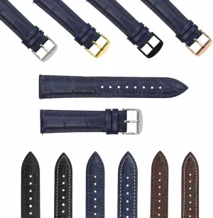 Ewatchparts 16-18-19-20-22-24mm Genuine Leather Watch Band Strap Quick Release Spring Bar