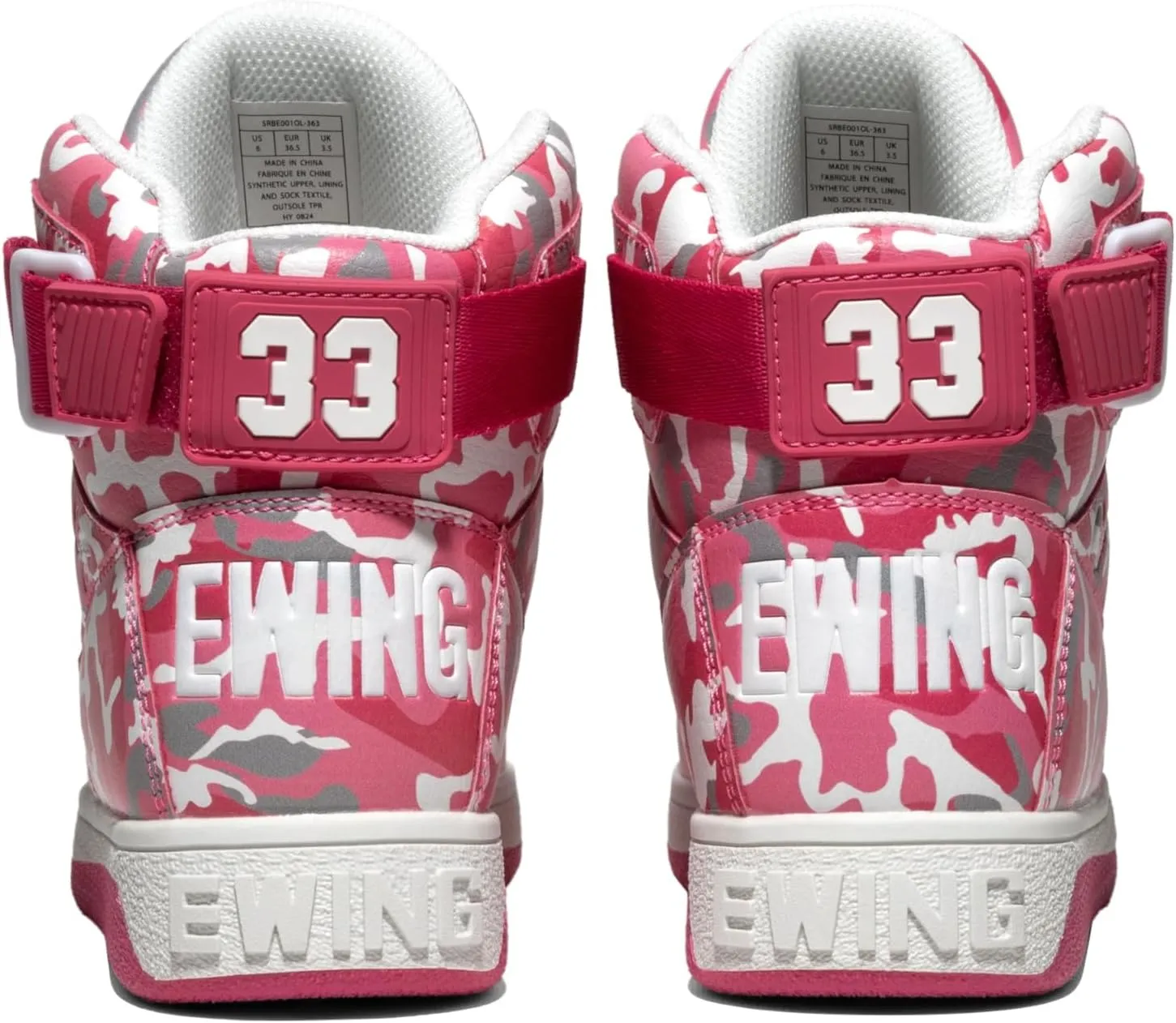 Ewing PATRICK ATHLETICS WOMEN'S 33 HI ORION Pink Camo – Retro 1990 Hybrid Design with Vegan Synthetic Upper