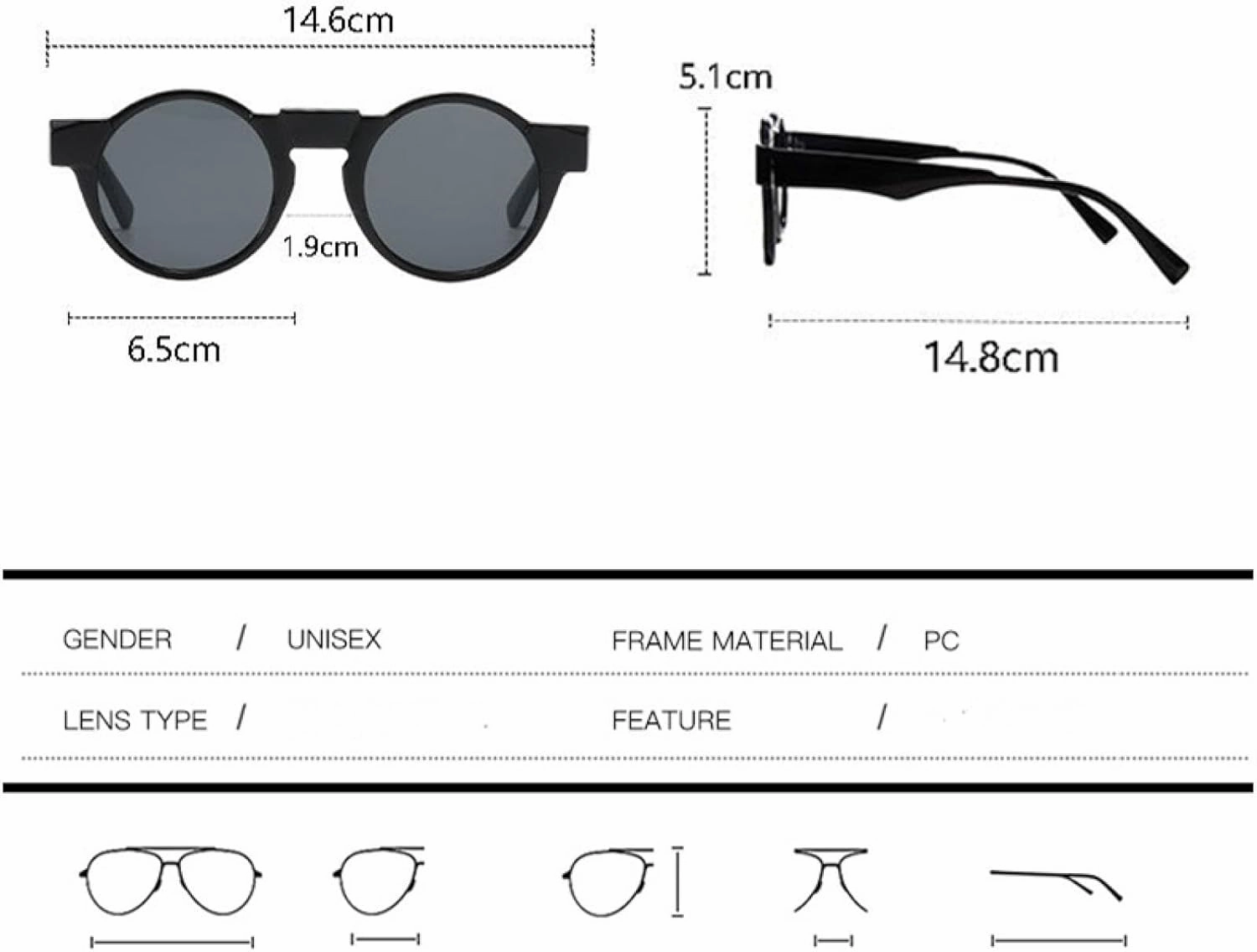 Fashion Round Sunglasses Uv400 Retro Punk Yellow Pink Shades for Women Men Trending Popular Sun Glasses
