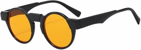 Fashion Round Sunglasses Uv400 Retro Punk Yellow Pink Shades for Women Men Trending Popular Sun Glasses