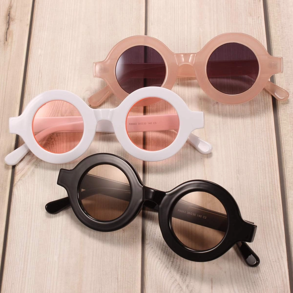 Fashion Thick Bold Frame Round Sunglasses Anti-UV Outdoor Colorful Glasses