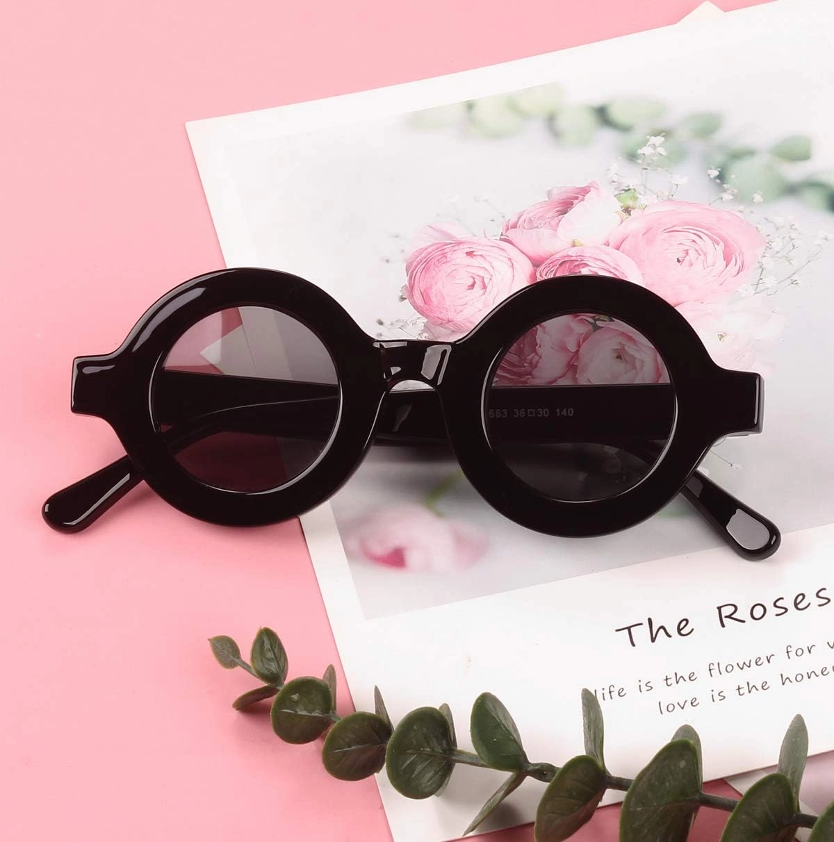 Fashion Thick Bold Frame Round Sunglasses Anti-UV Outdoor Colorful Glasses
