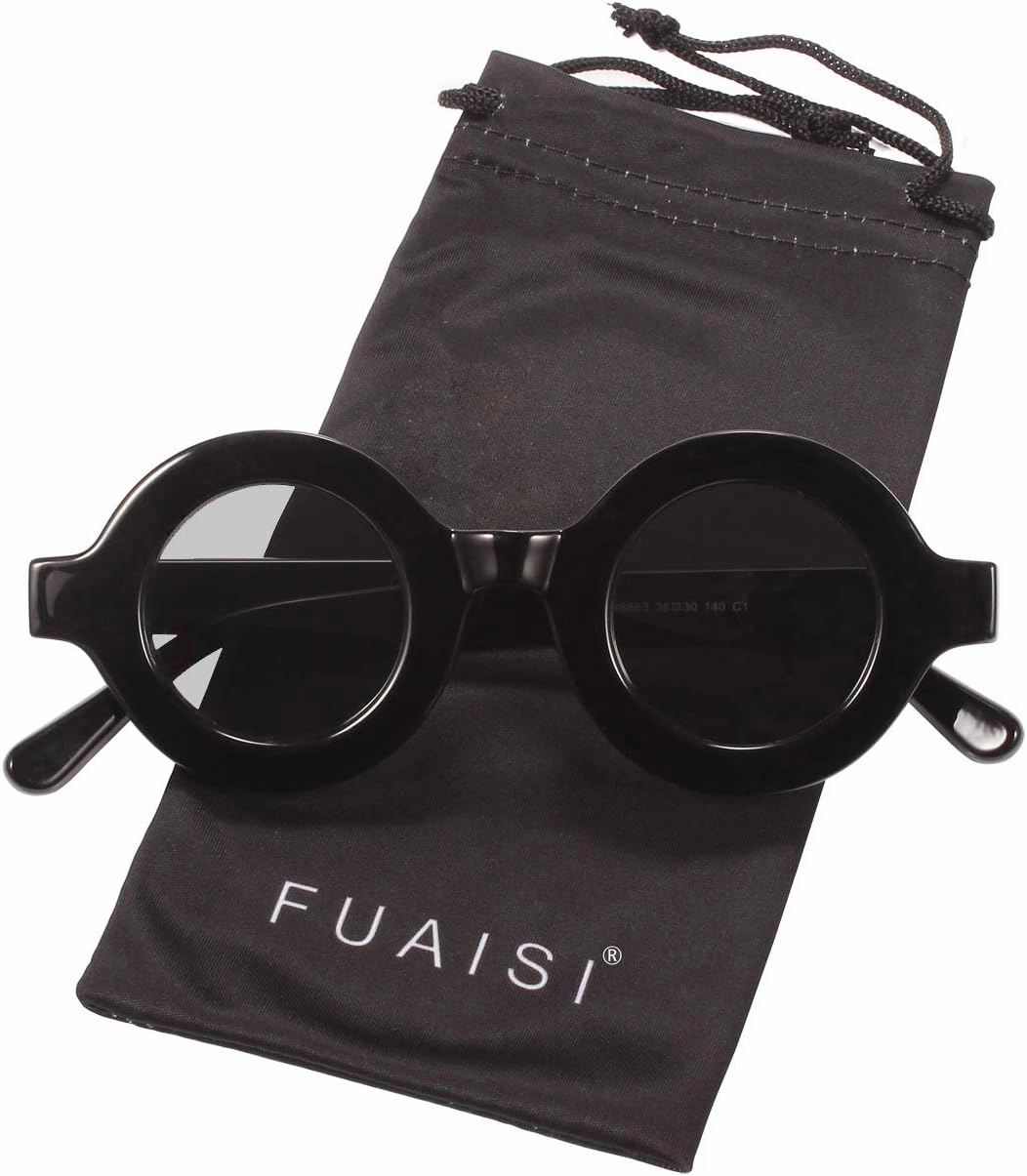 Fashion Thick Bold Frame Round Sunglasses Anti-UV Outdoor Colorful Glasses