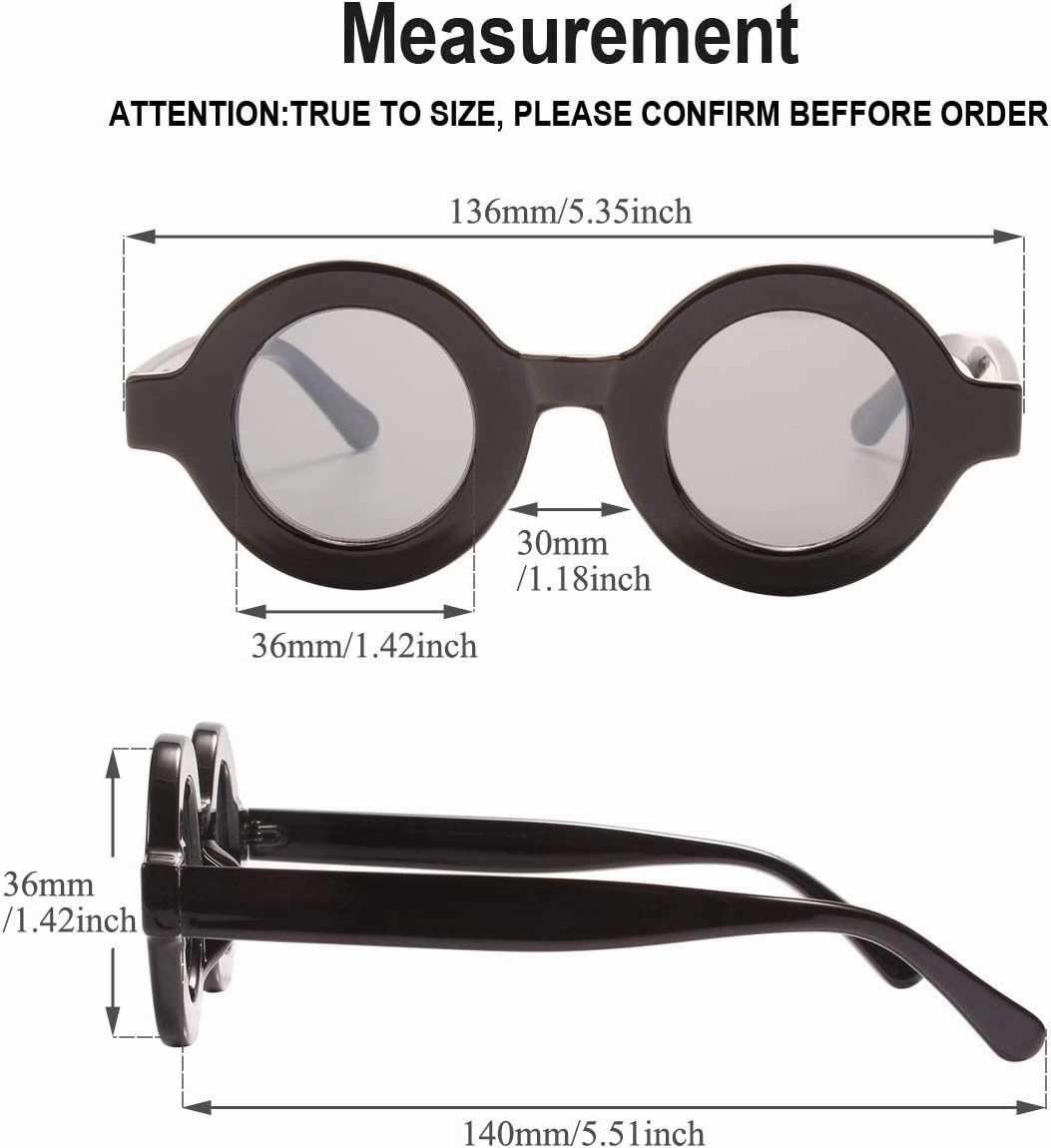 Fashion Thick Bold Frame Round Sunglasses Anti-UV Outdoor Colorful Glasses