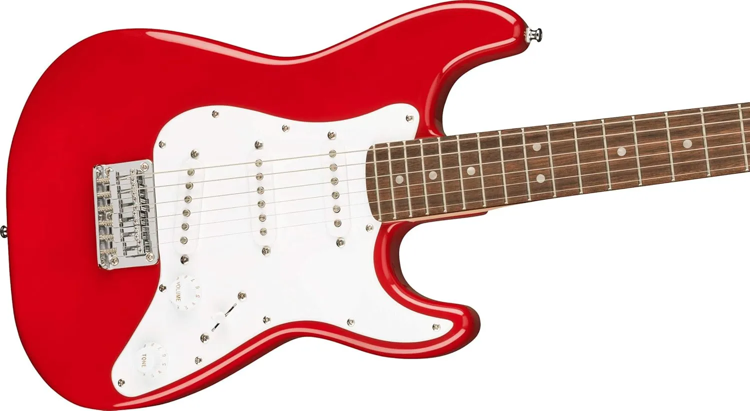 Fender Squier 3/4-Size Kids Mini Strat Electric Guitar - Dakota Red Bundle with Amplifier, Instrument Cable, Tuner, Strap, Picks, Fender Play Online Lessons, and Austin Bazaar Instructional DVD