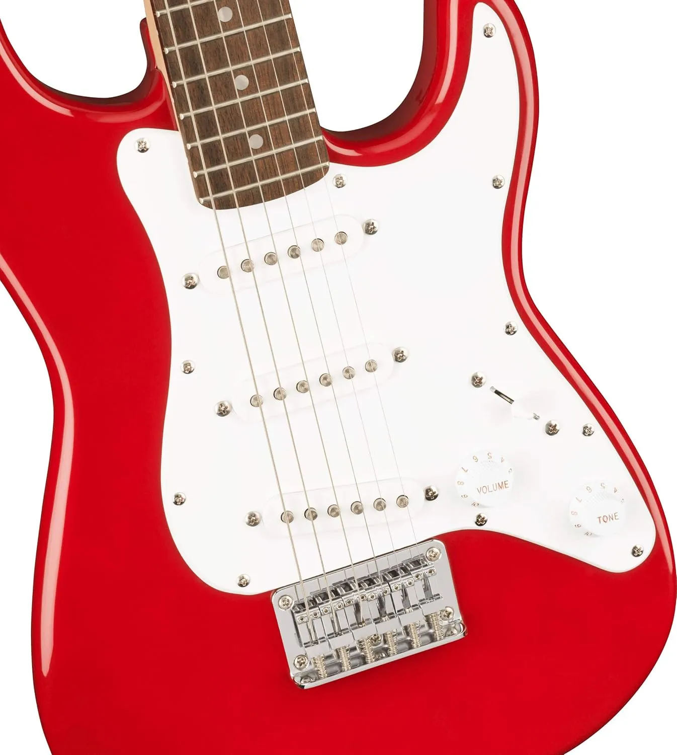 Fender Squier 3/4-Size Kids Mini Strat Electric Guitar - Dakota Red Bundle with Amplifier, Instrument Cable, Tuner, Strap, Picks, Fender Play Online Lessons, and Austin Bazaar Instructional DVD