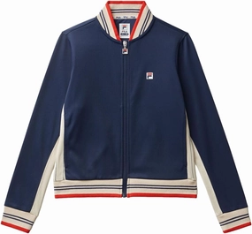 Fila Girls' Iconic Settanta Jacket Fila Navy/Angora/Fila Red S