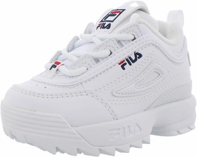 Fila Infant Disruptor II Shoes White/Navy/Red 5