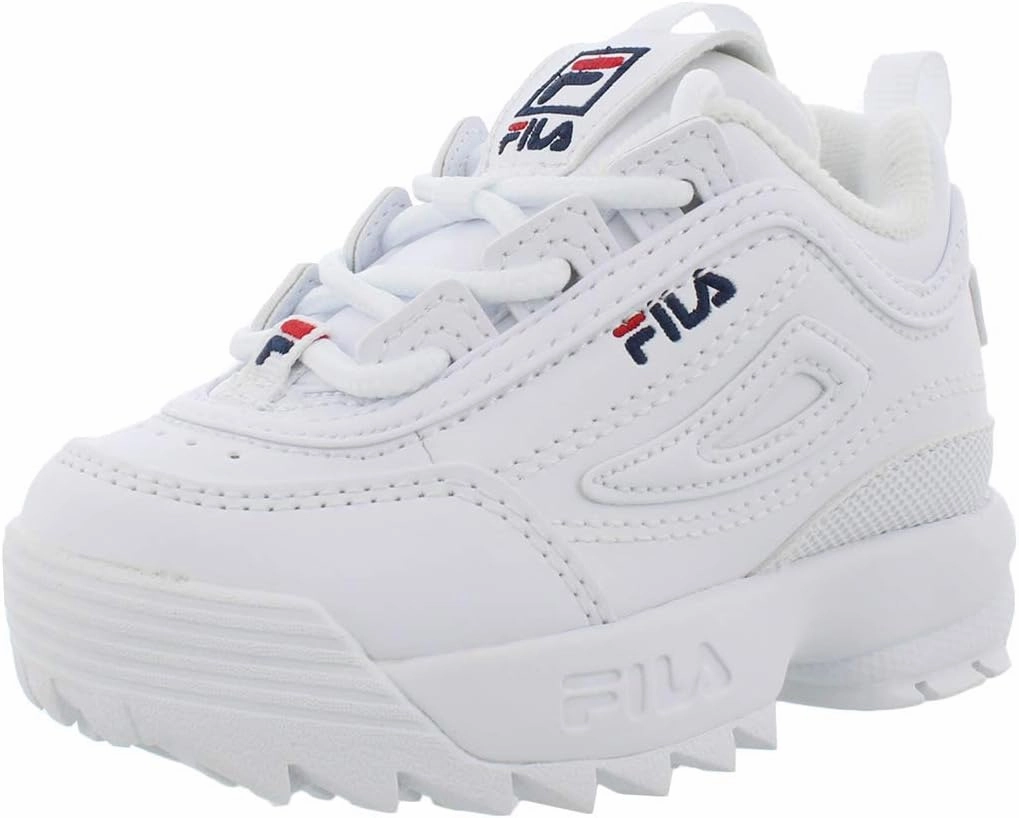Fila Infant Disruptor II Shoes White/Navy/Red 5