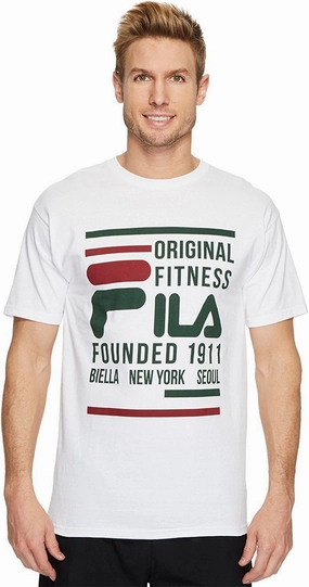 Fila Men's Original Fitness Tee Shirt White/Combo Small
