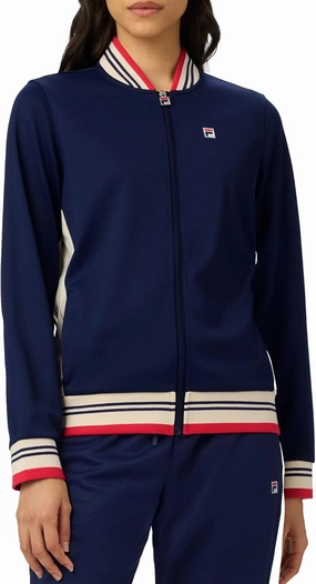 Fila Women's Performance Iconic Settanta Jacket Fila Navy/Gardenia/Fila Red L