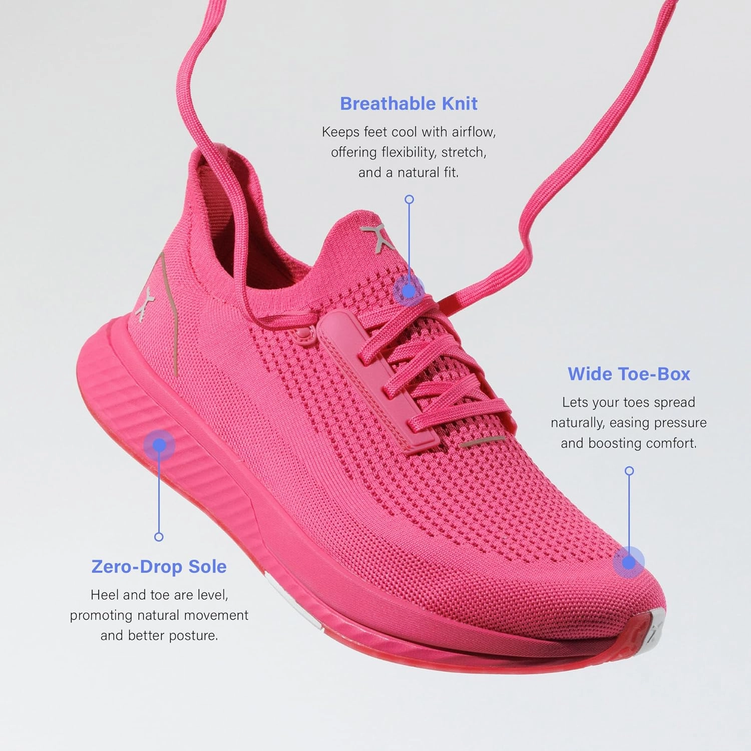 FLUX FOOTWEAR Men’s and Women’s Adapt Runner Wide Toe-Box Natural Movement Shoes with Breathable Knit Upper & UltraFlex Midsole Lightweight Shoes for Running, Walking & Everyday Wear