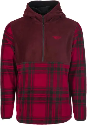 Fly Racing 354-0022M Fly Half Zip Pullover Hoodie Red Plaid Md