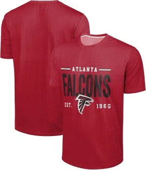 FOCO NFL Men's Officially Licensed Football Team Logo Wordmark Distressed Performance Team Color Crewneck T-Shirt