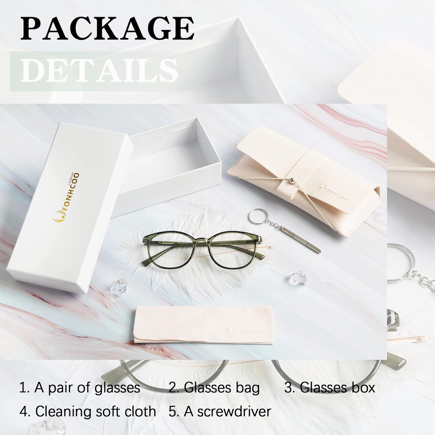 FONHCOO Blue Light Blocking Glasses Women Men Computer Eyeglasses,TR90 Fashion Round Transparent Anti Blue Light Glasses with Anti Eyestrain & UV Glare for Gaming & Reading (Green)