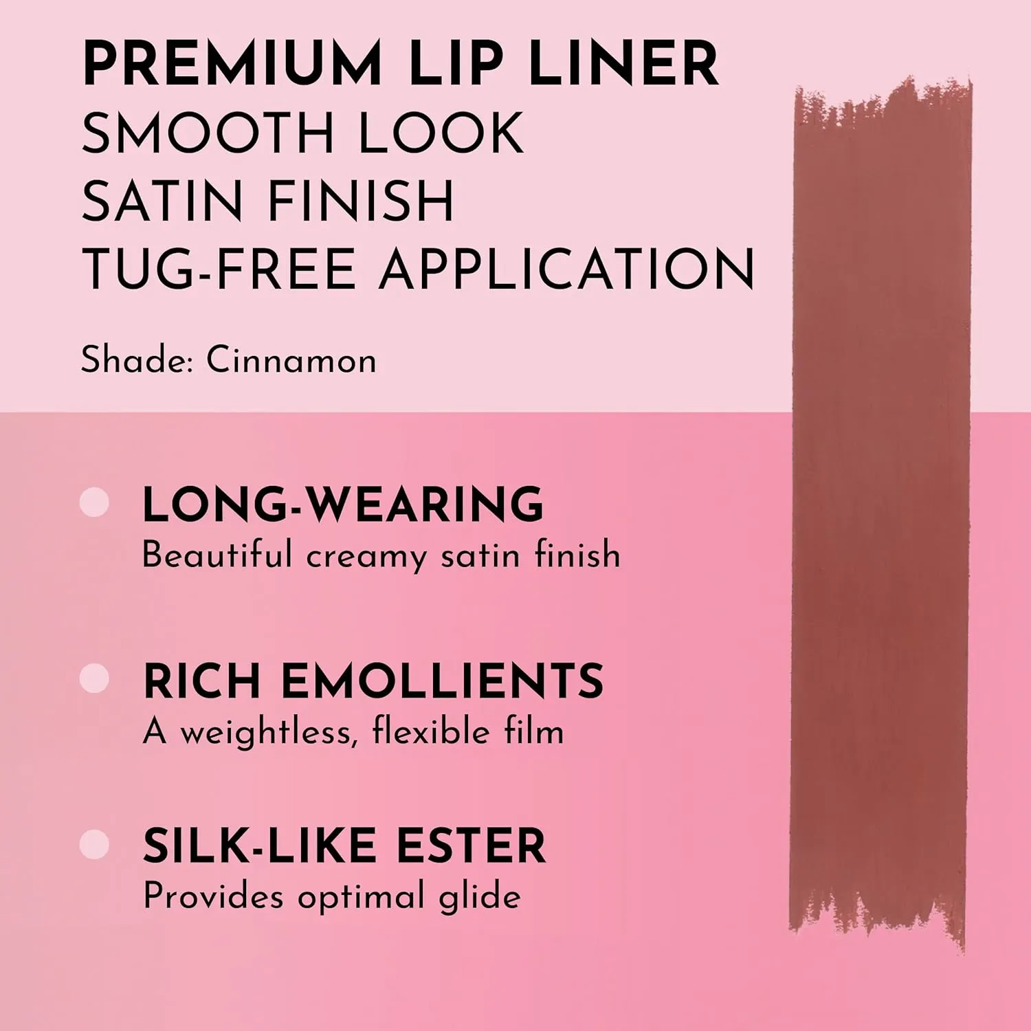 Forget the Filler Definer Liner - Cinnamon - Premium Lip Liner with Natural Ingredients to Provide a Smooth Look with a Satin Finish, Clean Makeup with Tug-Free Application - 0.04 oz