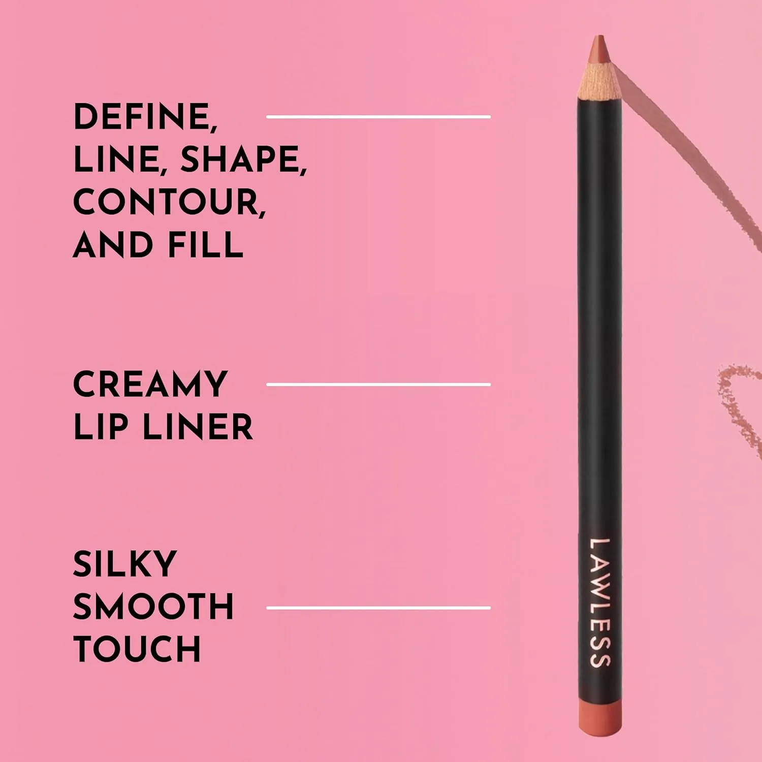 Forget the Filler Definer Liner - Cinnamon - Premium Lip Liner with Natural Ingredients to Provide a Smooth Look with a Satin Finish, Clean Makeup with Tug-Free Application - 0.04 oz