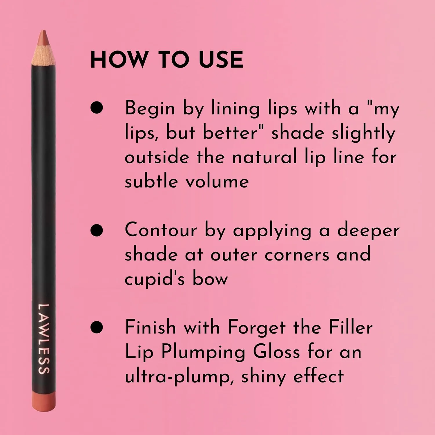 Forget the Filler Definer Liner - Cinnamon - Premium Lip Liner with Natural Ingredients to Provide a Smooth Look with a Satin Finish, Clean Makeup with Tug-Free Application - 0.04 oz