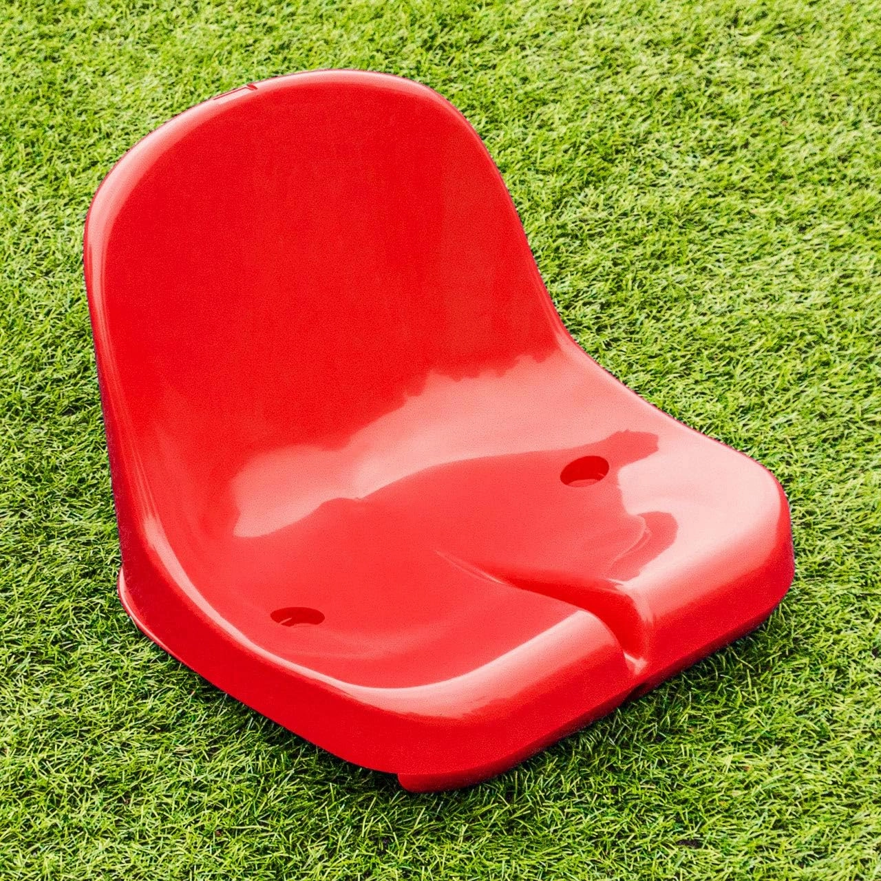 FORZA Plastic Shelter & Stadium Seats | Premium Moulded HDPE Sports Seating (Red, Pack of 10)