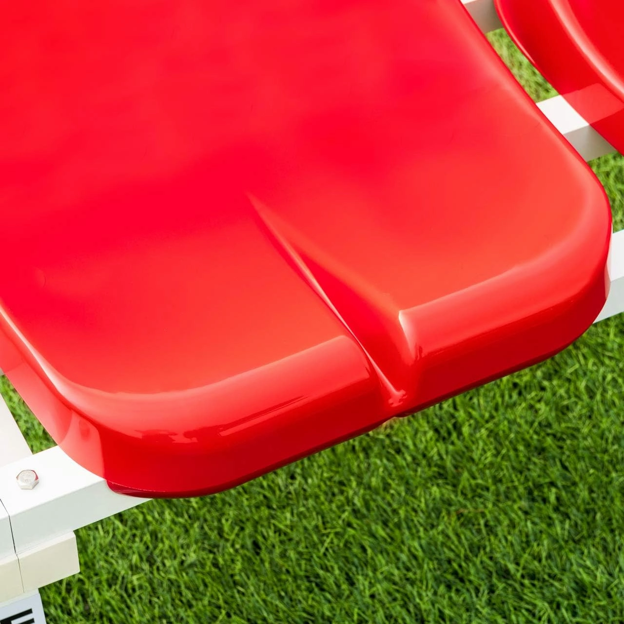 FORZA Plastic Shelter & Stadium Seats | Premium Moulded HDPE Sports Seating (Red, Pack of 10)