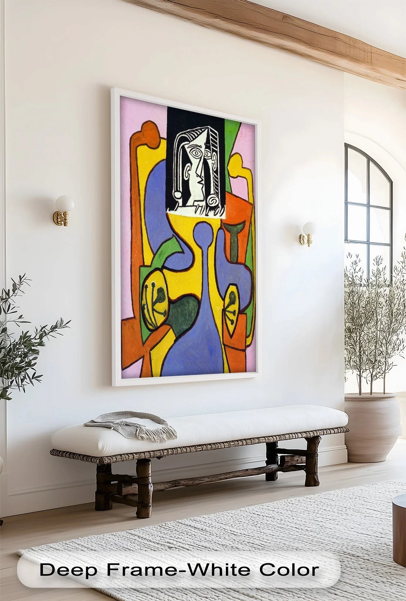 Fragmented Identity – Bold Cubist Portrait Oil Painting