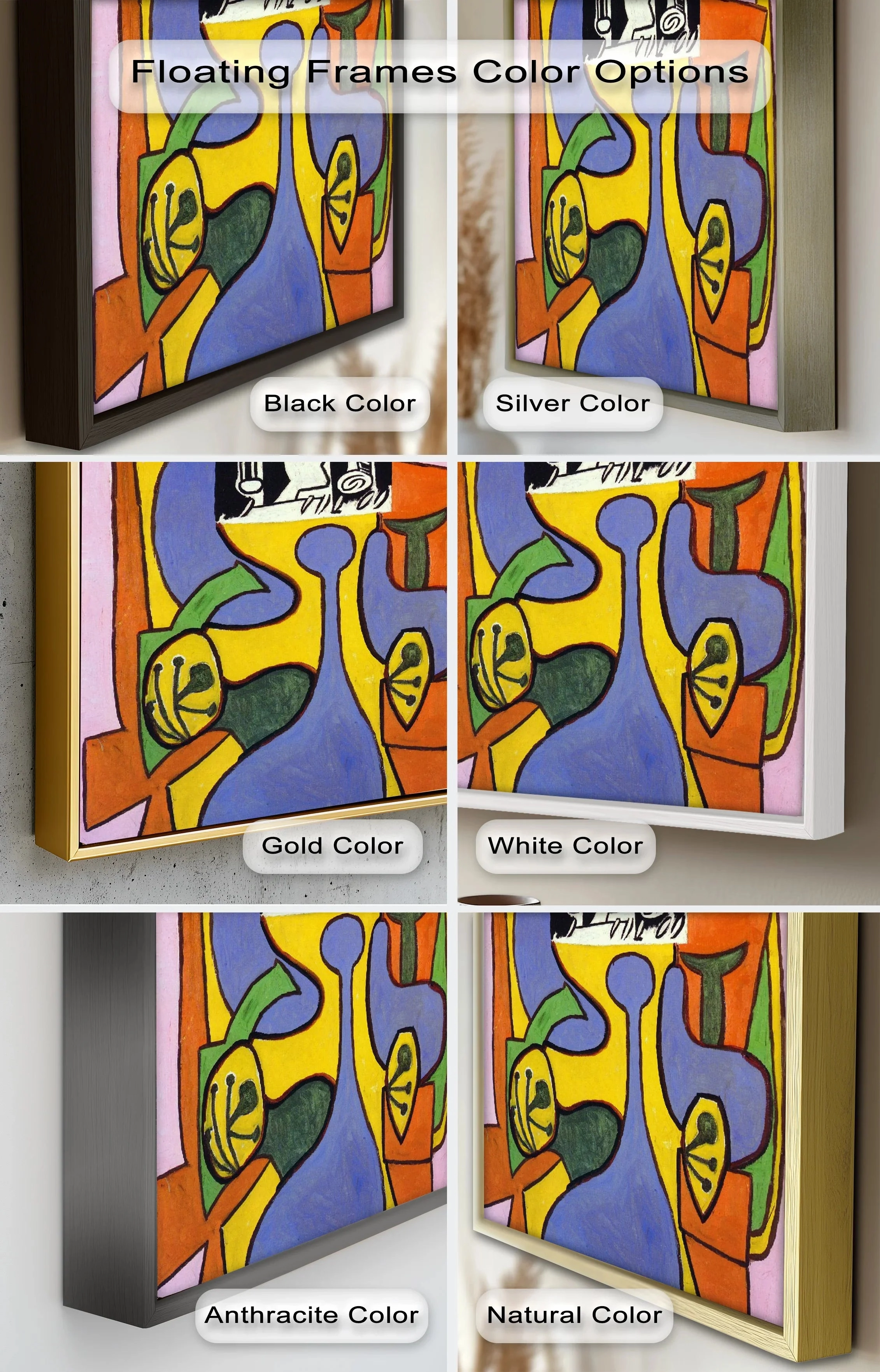 Fragmented Identity – Bold Cubist Portrait Oil Painting