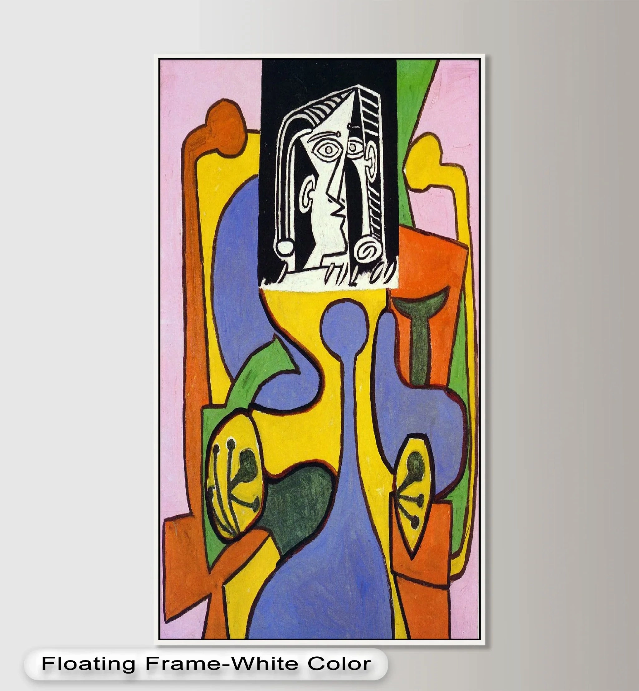 Fragmented Identity – Bold Cubist Portrait Oil Painting