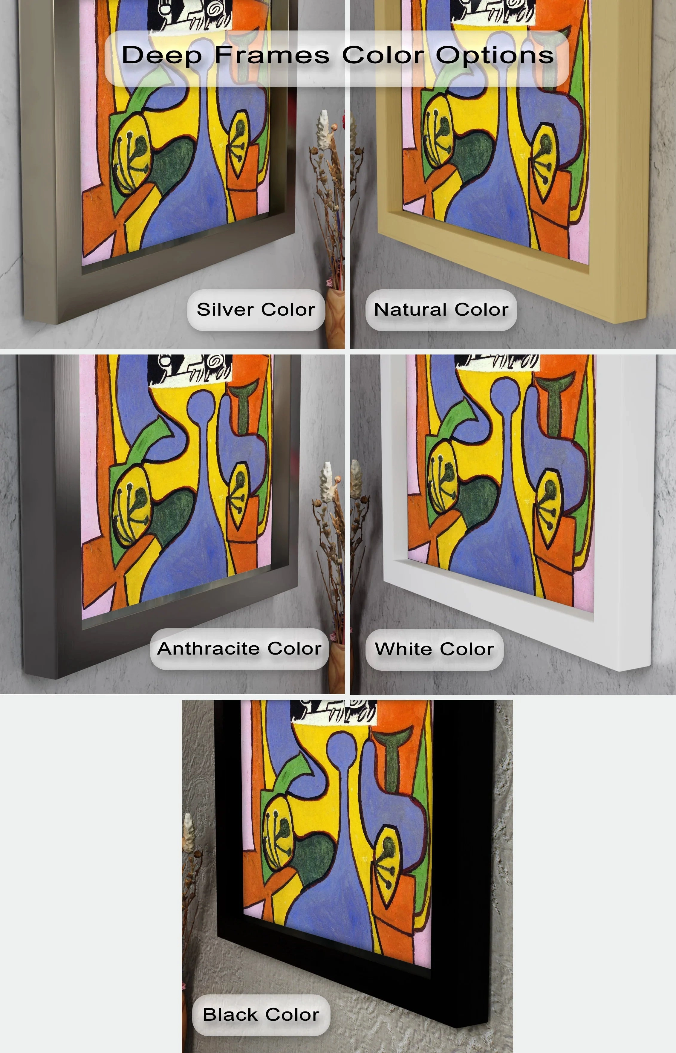 Fragmented Identity – Bold Cubist Portrait Oil Painting