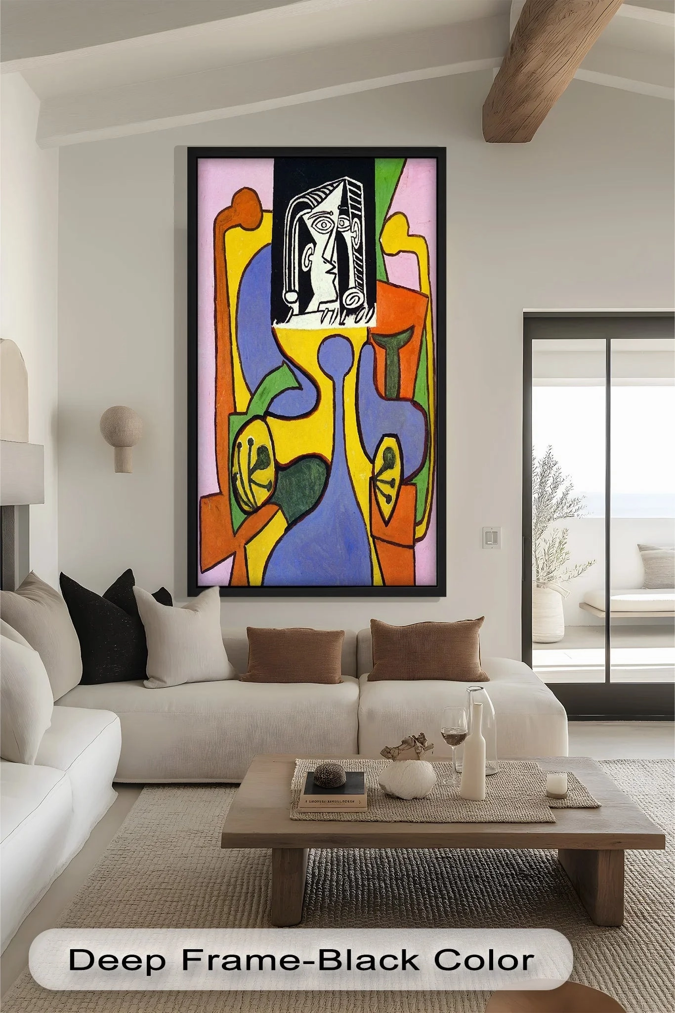 Fragmented Identity – Bold Cubist Portrait Oil Painting