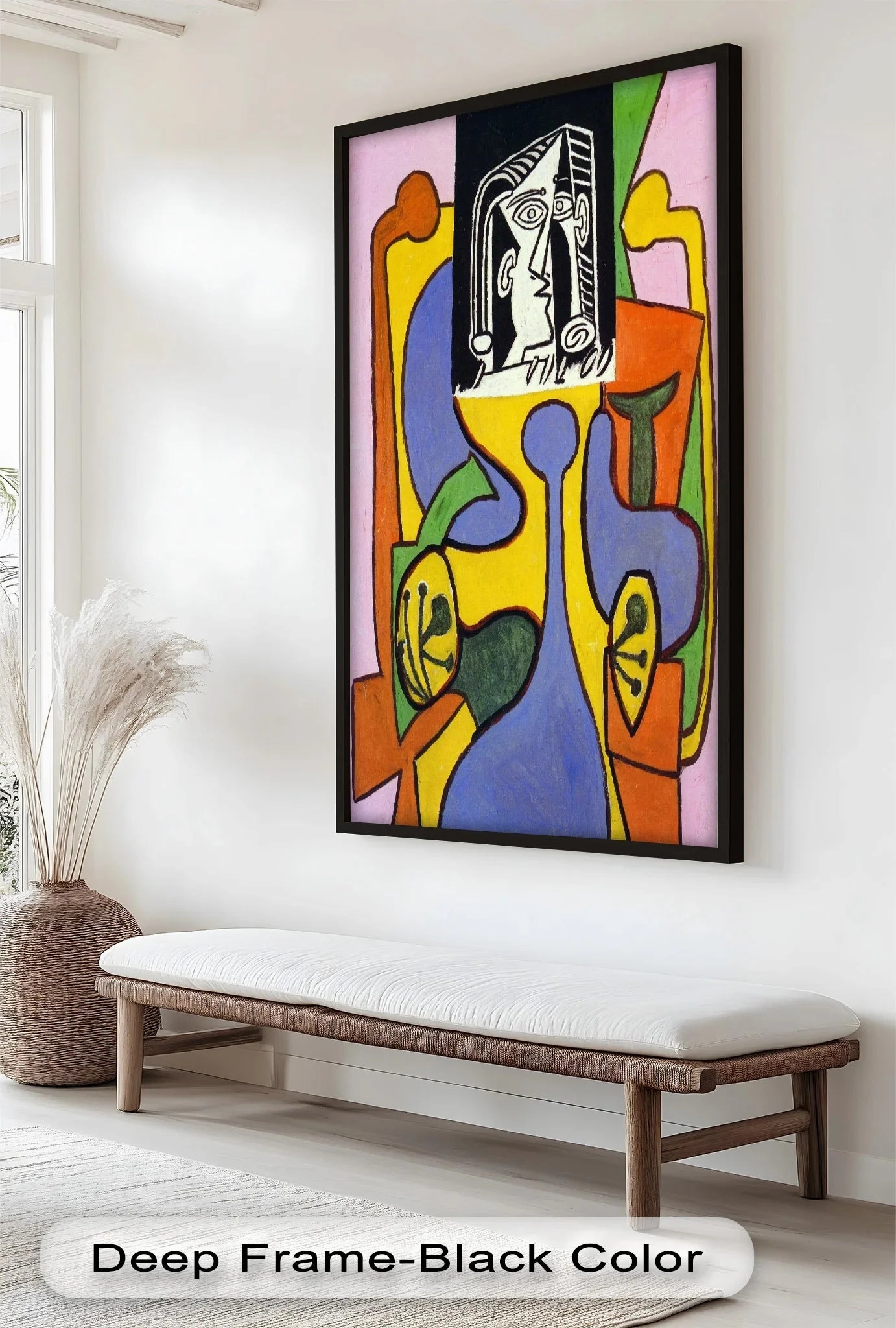 Fragmented Identity – Bold Cubist Portrait Oil Painting