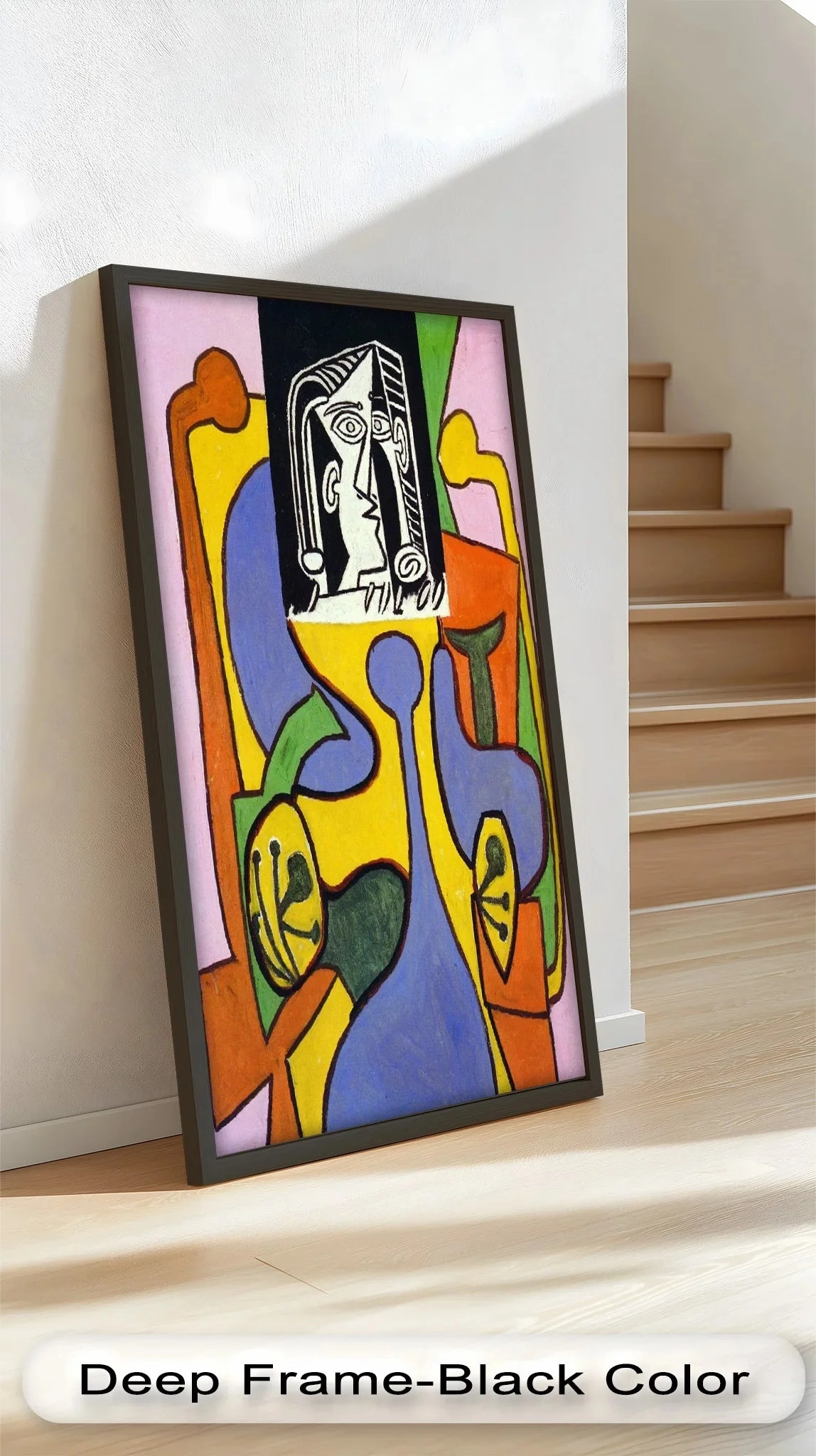 Fragmented Identity – Bold Cubist Portrait Oil Painting