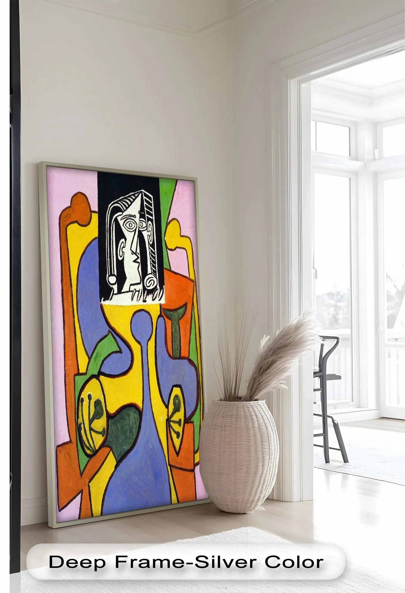 Fragmented Identity – Bold Cubist Portrait Oil Painting