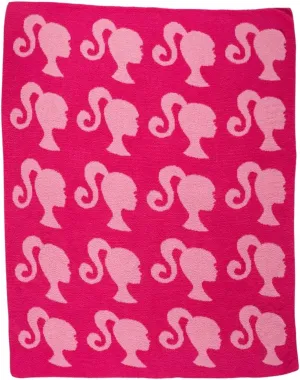 Franco Collectibles Barbie Adult Bedding Soft Cozy Chic Dream Lux Intarsia Knit Throw Blanket, 50 in x 60 in, (Officially Licensed Product)