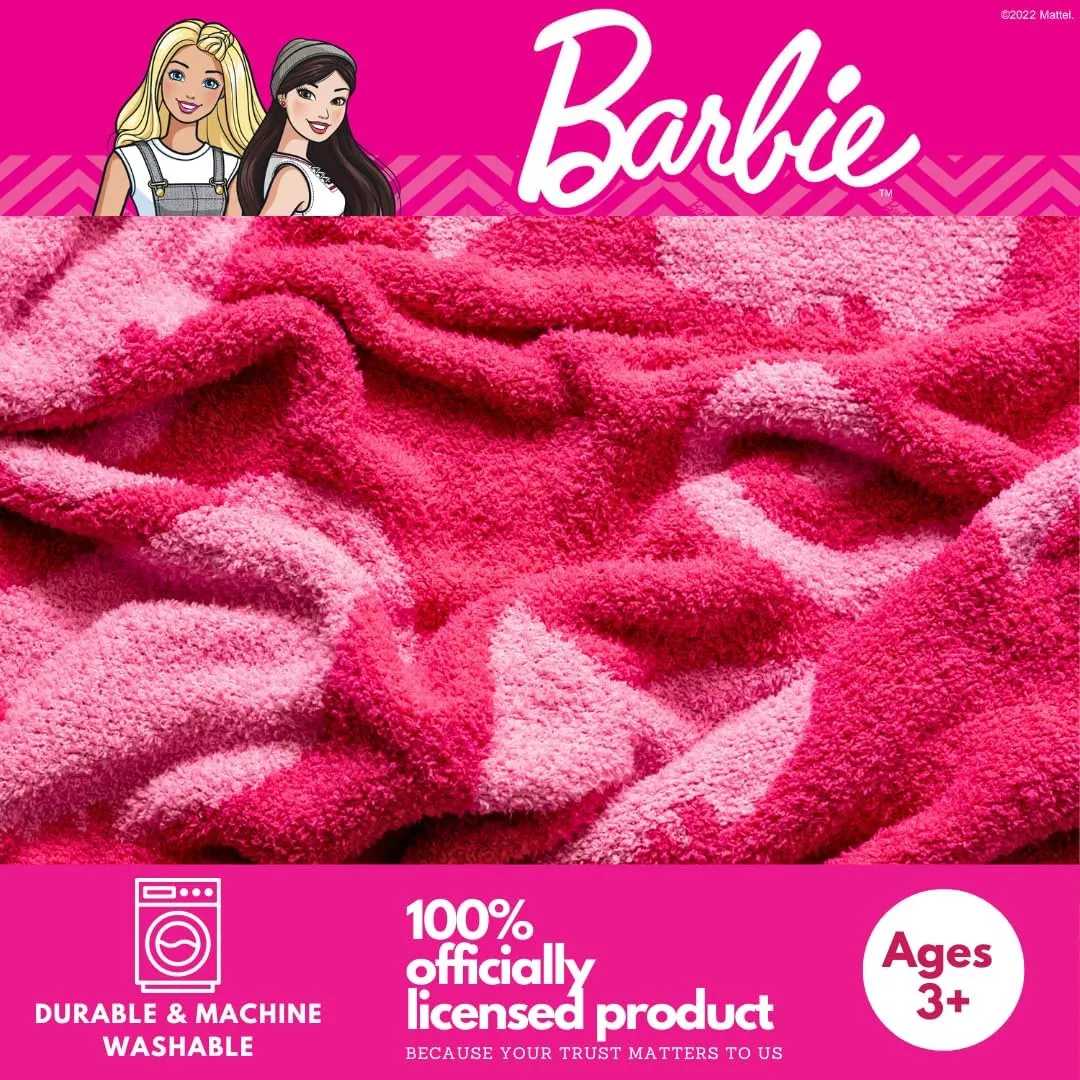 Franco Collectibles Barbie Adult Bedding Soft Cozy Chic Dream Lux Intarsia Knit Throw Blanket, 50 in x 60 in, (Officially Licensed Product)