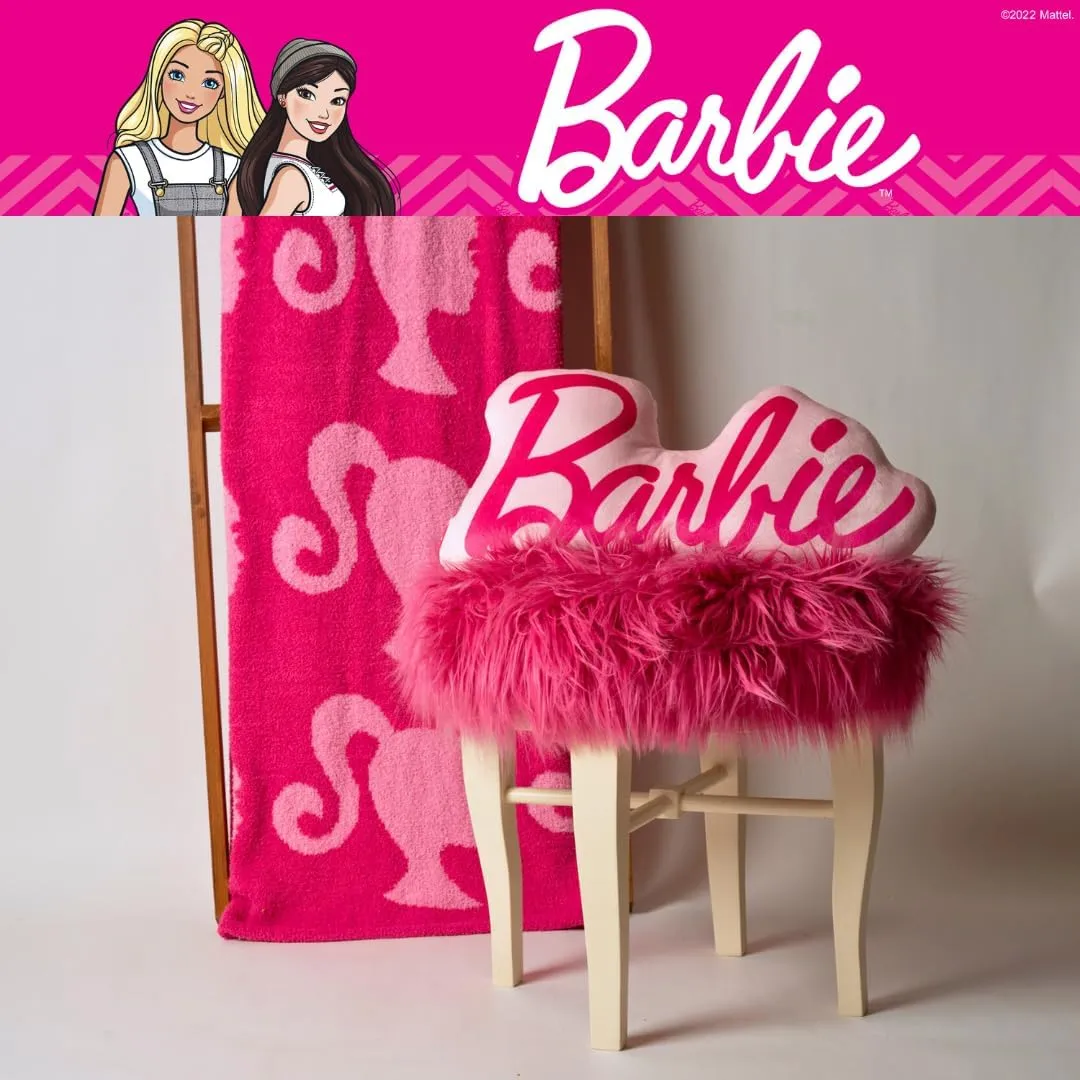 Franco Collectibles Barbie Adult Bedding Soft Cozy Chic Dream Lux Intarsia Knit Throw Blanket, 50 in x 60 in, (Officially Licensed Product)