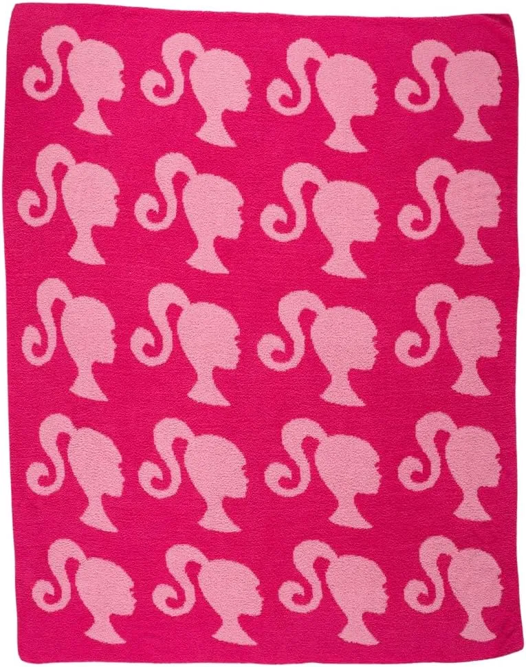 Franco Collectibles Barbie Adult Bedding Soft Cozy Chic Dream Lux Intarsia Knit Throw Blanket, 50 in x 60 in, (Officially Licensed Product)