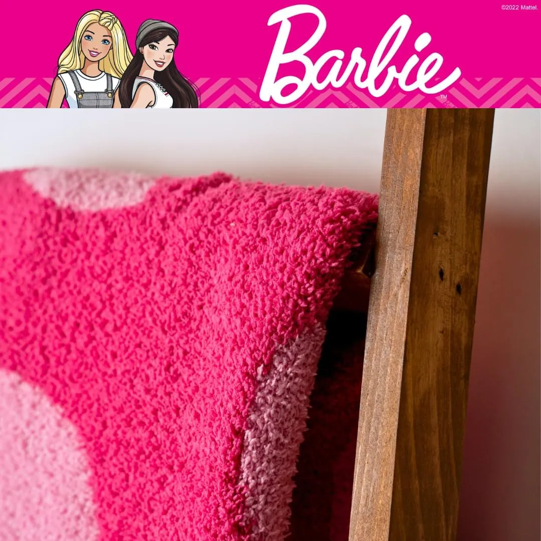 Franco Collectibles Barbie Adult Bedding Soft Cozy Chic Dream Lux Intarsia Knit Throw Blanket, 50 in x 60 in, (Officially Licensed Product)