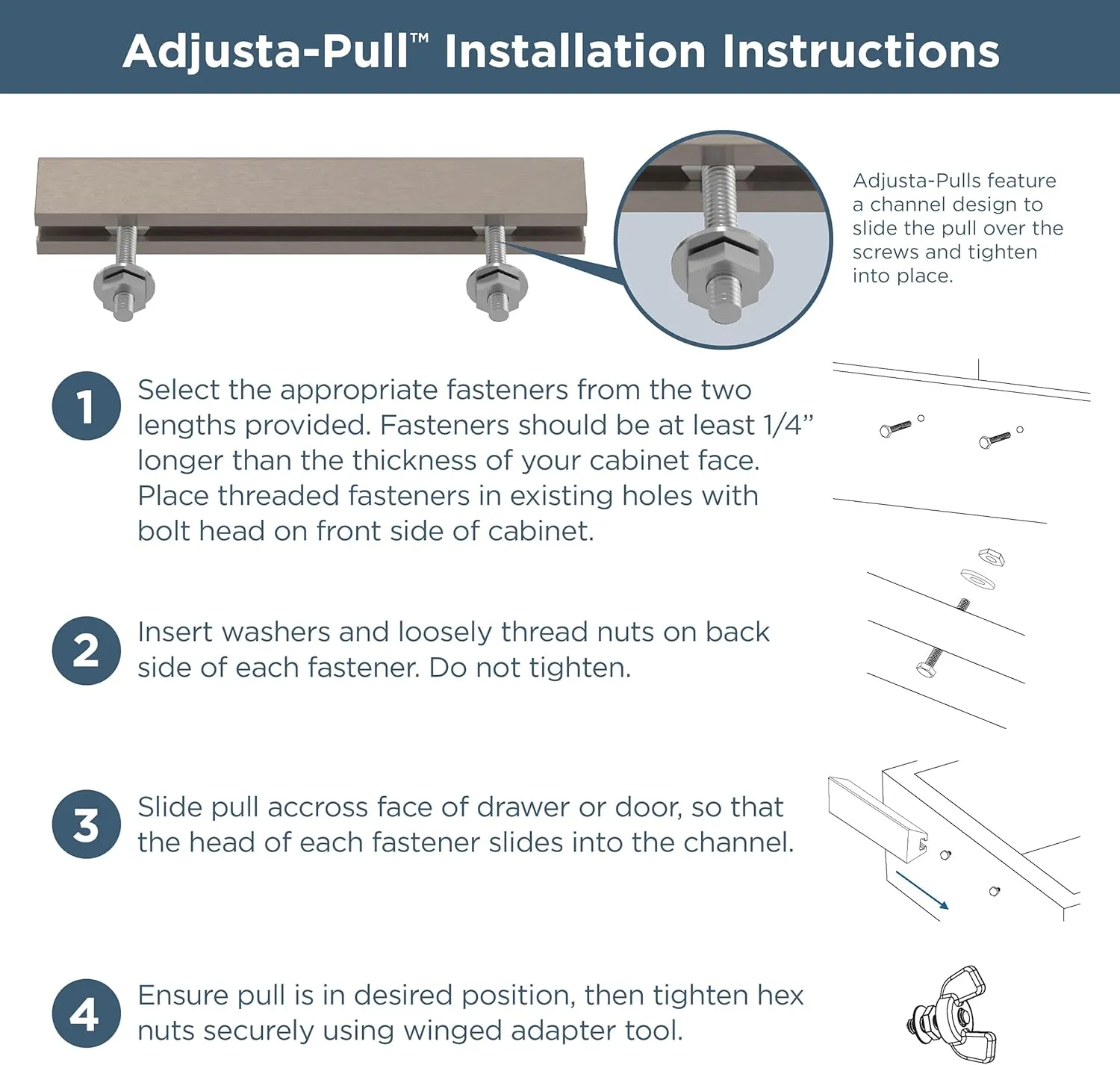 Franklin Brass Adjusta-Pull Dropped Edge (5-Pack) Adjustable Drawer Pulls/Cabinet Handles 1" to 4" Hole Center Champagne Bronze Kitchen Hardware, Doors, Dressers, Furniture P49108-CZ-B