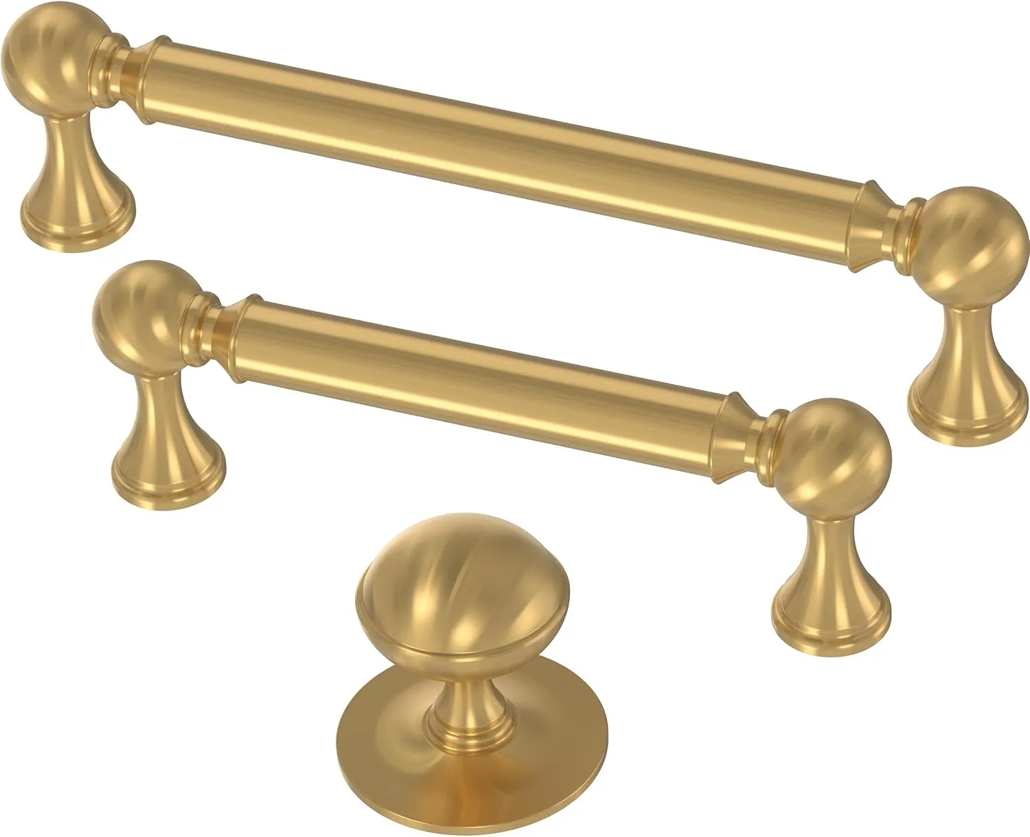 FRANKLIN BRASS Classic Farmhouse (10-Pack) Cabinet Handles 3-3/4" Hole Center | Modern Gold Kitchen Pulls, Hardware for Dressers, Drawers, Furniture P41929C-117-B