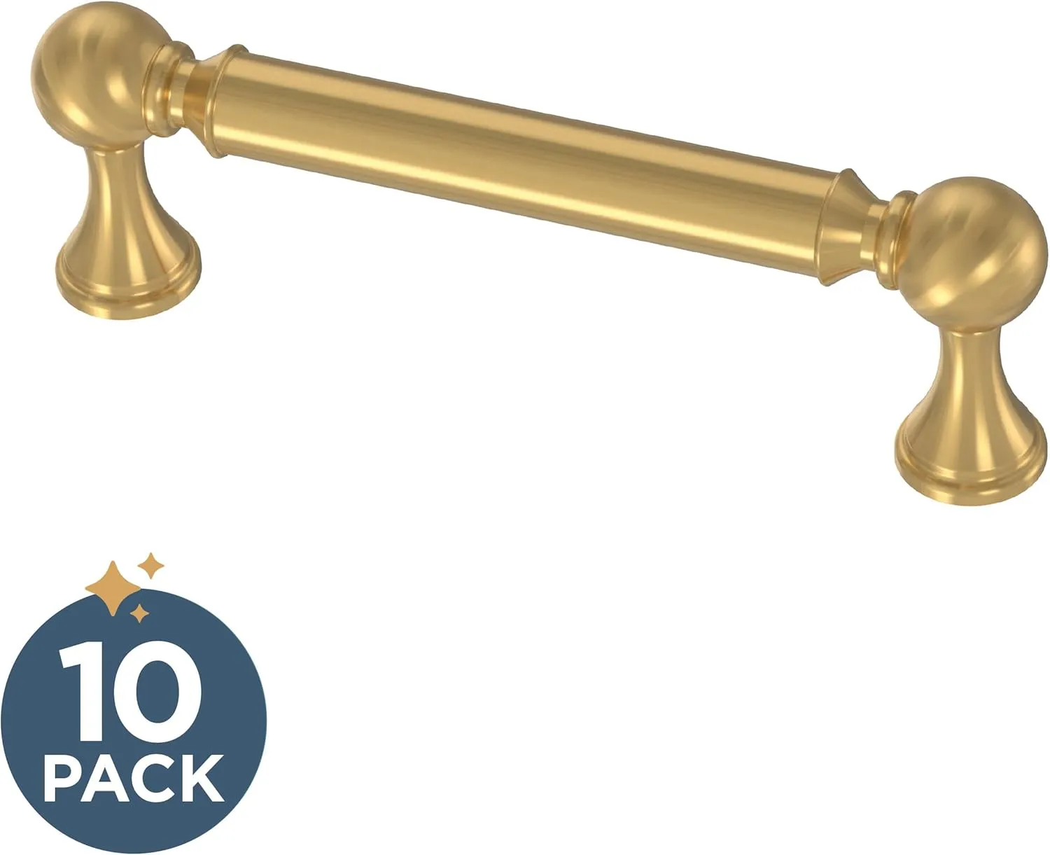 FRANKLIN BRASS Classic Farmhouse (10-Pack) Cabinet Handles 3-3/4" Hole Center | Modern Gold Kitchen Pulls, Hardware for Dressers, Drawers, Furniture P41929C-117-B