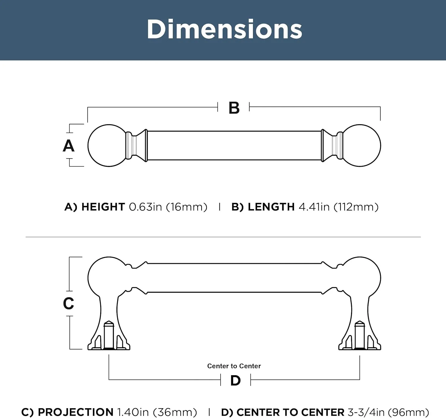 FRANKLIN BRASS Classic Farmhouse (10-Pack) Cabinet Handles 3-3/4" Hole Center | Modern Gold Kitchen Pulls, Hardware for Dressers, Drawers, Furniture P41929C-117-B