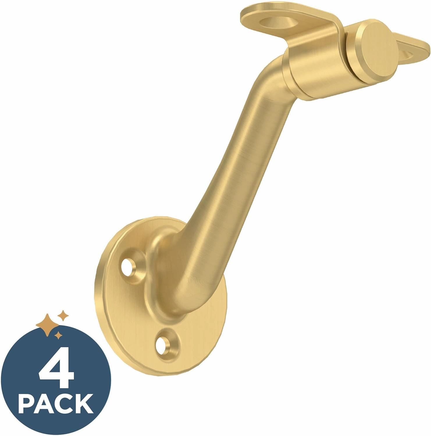 Franklin Brass Bar 3 in. (76 mm) Handrail Bracket in Modern Gold (4-Pack), B47249D-117-C