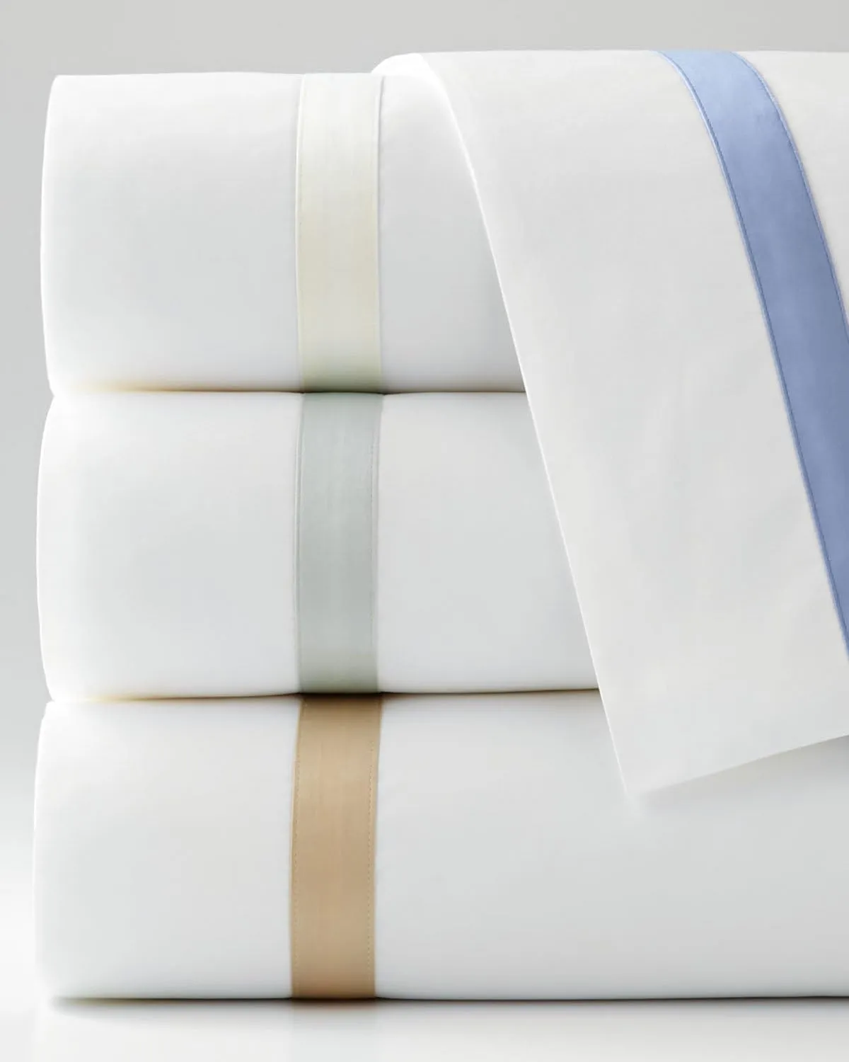Full/Queen 600TC Lowell Flat Sheet, WHITE/CHAMPAGNE