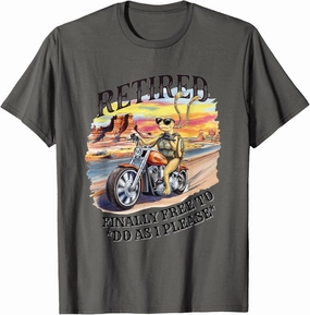 Funny Biker Retirement Freedom Western Motorcycle Adventure T-Shirt